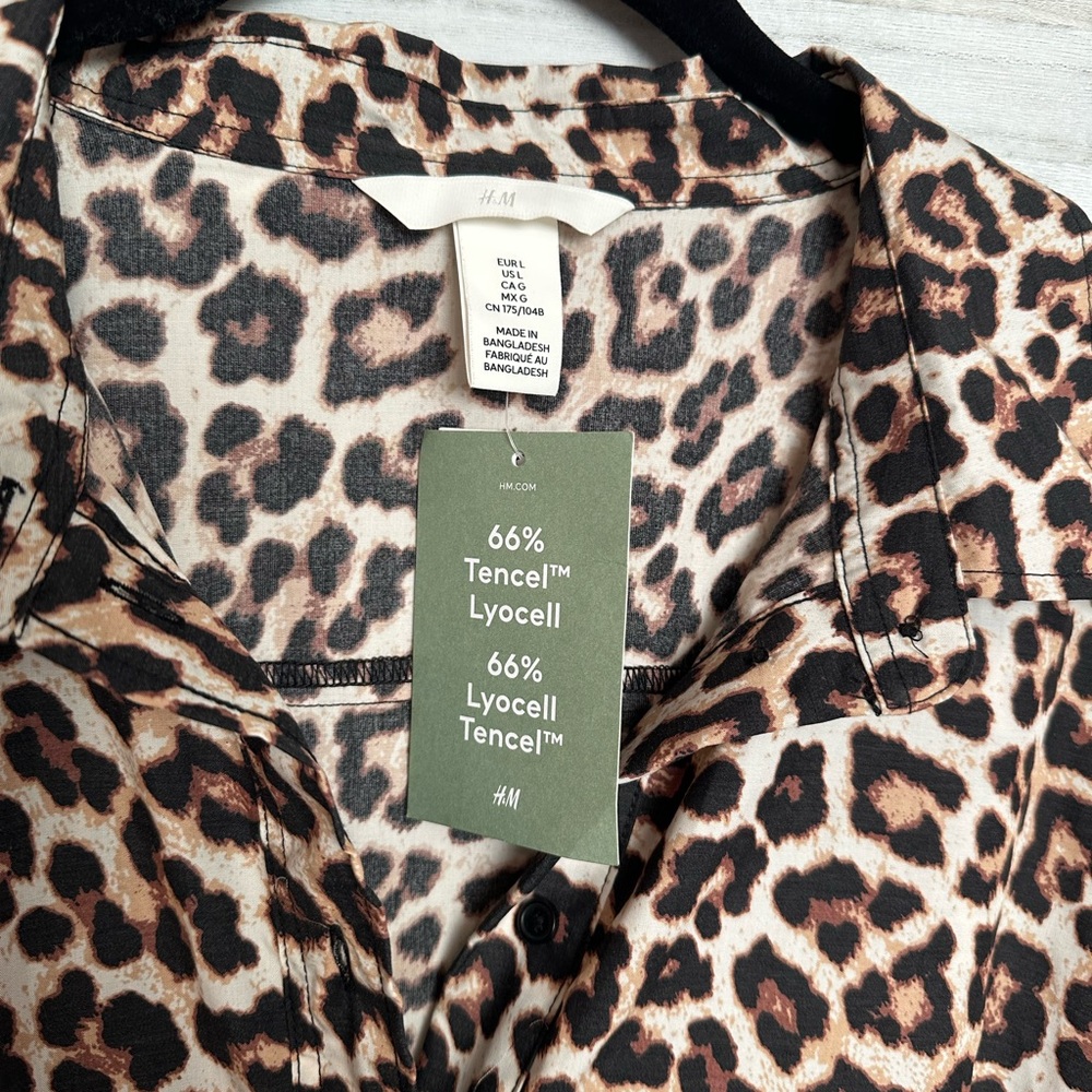 H&M Leopard Print Long Sleeve Dress